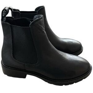 Steve Madden Leopold LEOP01S1-001 Chelsea Boots Womens 6W Blk Leather Upper NEW